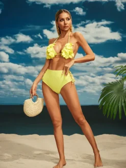 Bikini Sets|Swimwear*Mew Mews Fashion Beril Flower Bikini Two Piece Set