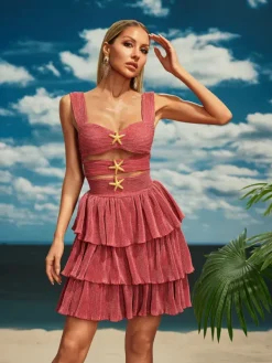 Dresses|Mini Dresses*Mew Mews Fashion Beroe Starfish Cutout Tiered Mini Dress
