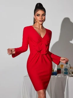 Dresses|Mini Dresses*Mew Mews Fashion Bertilde V Neck Flower Mini Dress