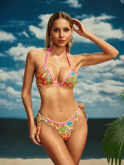 Bikini Sets|Swimwear*Mew Mews Fashion Betrys Printed Bikini Two Piece Set