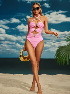 Bikini Sets|Swimwear*Mew Mews Fashion Bhavya Starfish Swimwear Two Piece Set In Pink