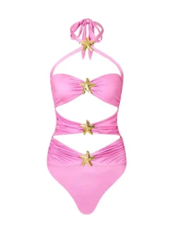 Bikini Sets|Swimwear*Mew Mews Fashion Bhavya Starfish Swimwear Two Piece Set In Pink