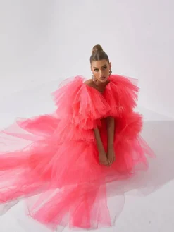 Dresses|Maxi Dresses*Mew Mews Fashion Bibi Plunge Cutout Tulle Dress