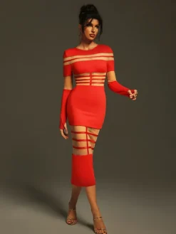 Dresses|Midi Dresses*Bandage Bitzer Long Sleeve Midi Dress