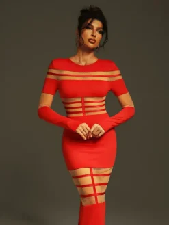 Dresses|Midi Dresses*Bandage Bitzer Long Sleeve Midi Dress