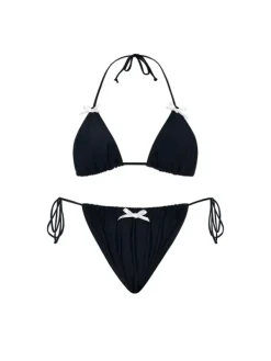 Bikini Sets|Swimwear*Mew Mews Fashion Brako Bow Bikini Two Piece Set In Black