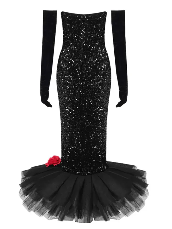 Dresses|Maxi Dresses*Mew Mews Fashion Branson Strapless Mermaid Sequin Dress