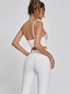 Tops*Mew Mews Fashion Brianna Crystal Bustier Top In White