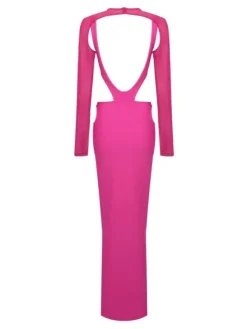 Dresses*Bandage Bronwyn Long Sleeve Cutout Split Maxi Dress