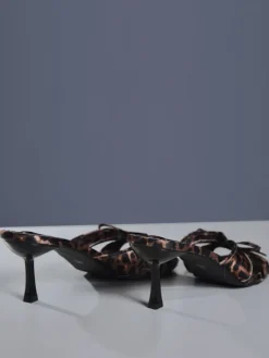 Shoes*Mew Mews Fashion Cabau Bow Leopard Sandals