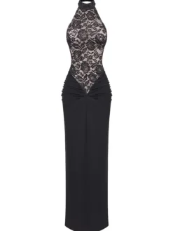 Dresses|Maxi Dresses*Mew Mews Fashion Cadao Backless Floral Lace Maxi Dress