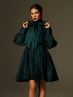 Dresses|Mini Dresses*Mew Mews Fashion Caelan Long Sleeve Lace Up Mini Dress