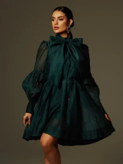Dresses|Mini Dresses*Mew Mews Fashion Caelan Long Sleeve Lace Up Mini Dress