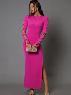 Dresses|Maxi Dresses*Bandage Calantha Crystal Bow Cutout Dress