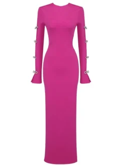 Dresses|Maxi Dresses*Bandage Calantha Crystal Bow Cutout Dress