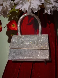 Bags*Mew Mews Fashion Caleo Crystal Clutch In Silver