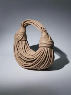 Bags*Mew Mews Fashion Camila Double Knot Tote Bag In Apricot