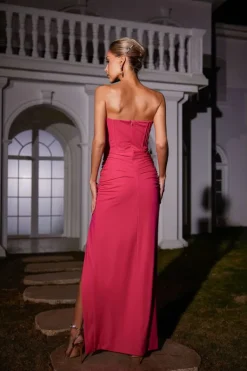Dresses|Maxi Dresses*Mew Mews Fashion Carew Strapless Ruched Dress In Hot Pink