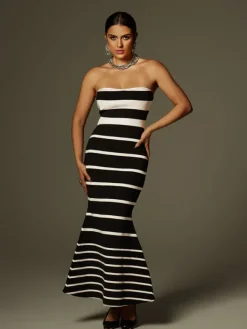 Dresses|Maxi Dresses*Bandage Cathee Strapless Stripe Maxi Dress