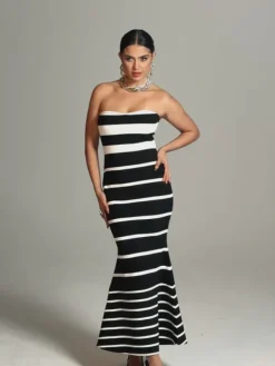 Dresses|Maxi Dresses*Bandage Cathee Strapless Stripe Maxi Dress