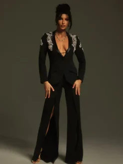 Blazers|Sets & Co-ords*Mew Mews Fashion Cathia Rhinestone Split Blazer Set