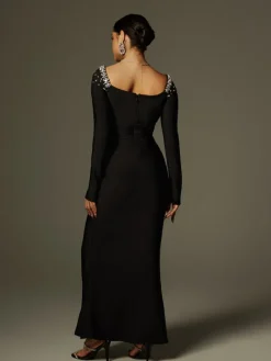 Dresses|Maxi Dresses*Bandage Cayla V Neck Rhinestone Maxi Dress
