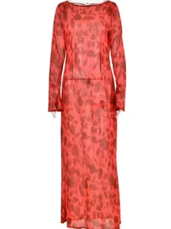Dresses|Maxi Dresses*Mew Mews Fashion Cecily Long Sleeve Rose Printed Maxi Dress