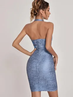 Dresses|Midi Dresses*Bandage Charlie Halterneck Dress In Blue