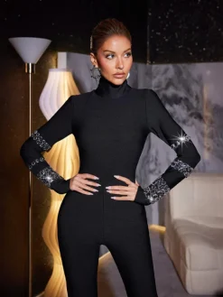 Jumpsuits & Romper*Bandage Conan Diamond Rhinestone Jumpsuit