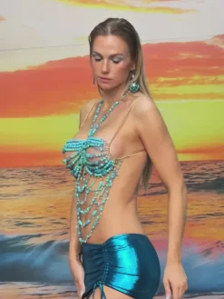Beaded Wear|Tops*Mew Mews Fashion O/S Conrad Gemstone Beaded Bralette