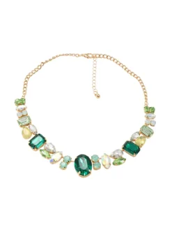 Necklaces*Mew Mews Fashion Craco Crystal Embellished Necklace In Green
