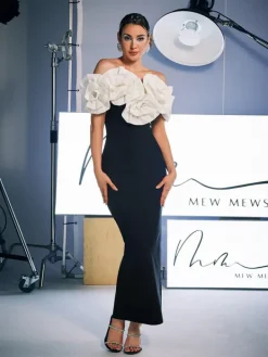 Dresses|Maxi Dresses*Bandage Creed Off Shoulder Flower Dress