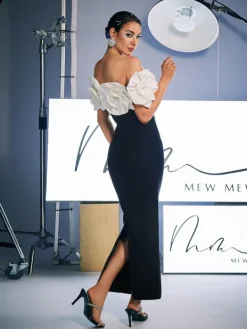 Dresses|Maxi Dresses*Bandage Creed Off Shoulder Flower Dress
