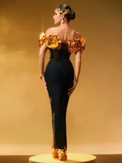 Dresses|Maxi Dresses*Mew Mews Fashion Crete Off Shoulder Flower Bandage Dress