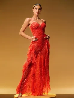 Dresses|Maxi Dresses*Mew Mews Fashion Currier Spaghetti Printed Split Maxi Dress