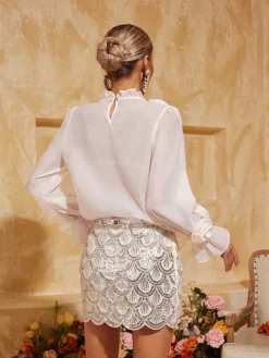 Tops*Mew Mews Fashion O/S Cyndriel Long Sleeve Flower Top In Apricot