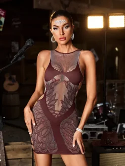 Dresses|Mini Dresses*Mew Mews Fashion O/S Cyrren Cutout Leaf Knitted Mini Dress