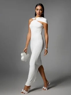 Dresses|Maxi Dresses*Mew Mews Fashion Dagnalie Backless Split Maxi Dress In White