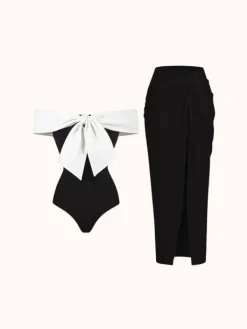 Bikini Sets|Swimwear*Mew Mews Fashion Daisy Off Shoulder Swimwear Two Piece Set