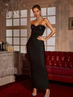 Dresses|Maxi Dresses*Bandage Dajuan Strapless Cutout Maxi Dress