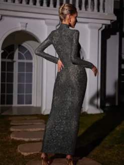 Dresses|Maxi Dresses*Mew Mews Fashion Damien Long Sleeve Lace Maxi Dress In Black
