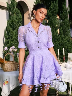 Sets & Co-ords*Mew Mews Fashion Dansby Flower Fringe Skirt Set In Lilac
