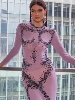 Embellishment|Dresses*Embellishment Dasani Printed Rhinestone Maxi Dress