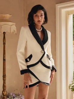 Blazers|Sets & Co-ords*Mew Mews Fashion Dawnyelle Long Sleeve Rhinestone Skirt Set