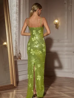 Embellishment|Dresses*Lu Yili Dayshaun Butterfly Rhinestone Sequin Maxi Dress