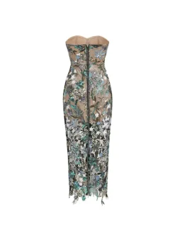 Dresses|Midi Dresses*Mew Mews Fashion Debra Flower Embroidered Sequin Midi Dress