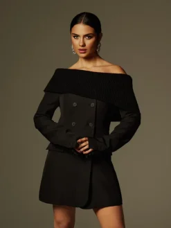 Dresses|Mini Dresses*Mew Mews Fashion Dexter Long Sleeve Button Up Blazer Dress
