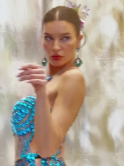 Embellishment|Dresses*Embellishment Diego Rhinestone Fringe Sequin Mini Dress In Blue