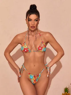 Bikini Sets|Swimwear*Mew Mews Fashion Dina Floral Bikini Three Piece Set