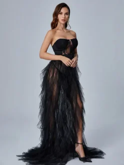 Dresses|Maxi Dresses*Mew Mews Fashion Dorothy Tulle Maxi Dress In Black
